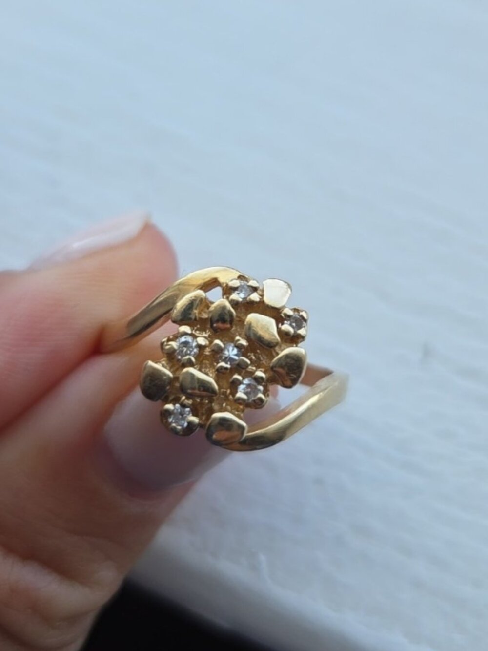 14k gold nugget ring